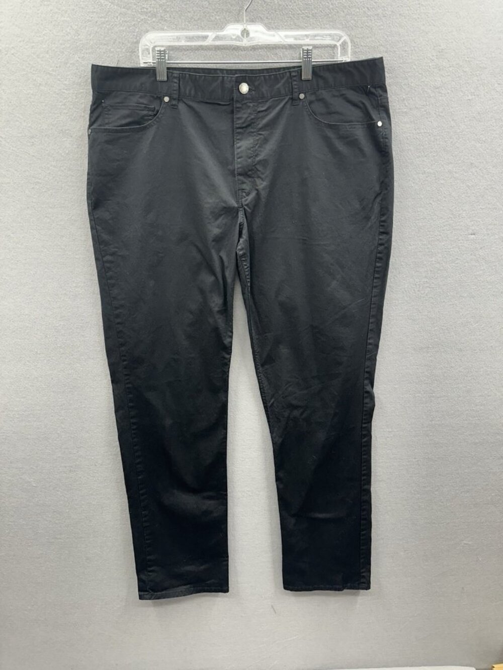Michael Kors Pants Mens 38x32 Black Cotton Stretch Straight Leg Chino Slacks EUC